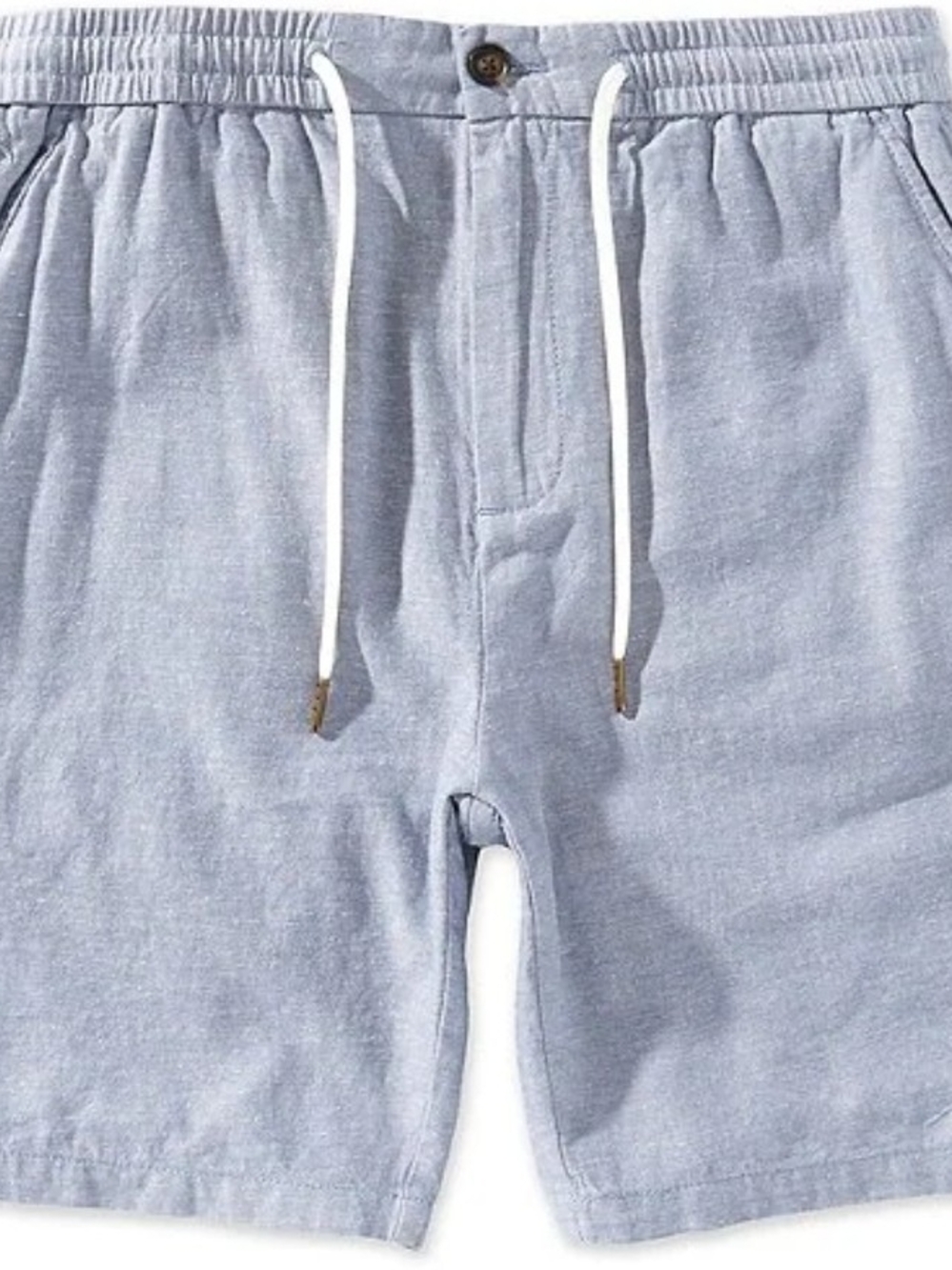 Scotch & Soda Light Blue Drawstring Linen-Blend Shorts XL $50 NEW